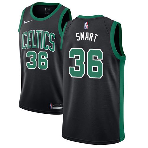 Men Boston Celtics 36 Marcus Smart Black Swingman Edition NBA Jersey
